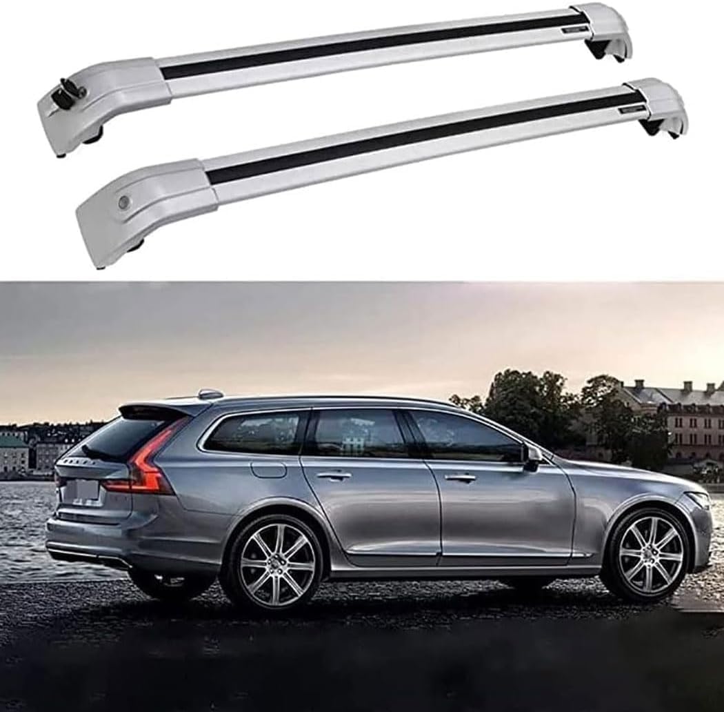 Auto Dachträger Dachreling für Volvo V90 CC Cross Country 2017-2022,Dachträger Relingträger,Dachgepäckträger Integrierte Dachreling von ZHUIJUE