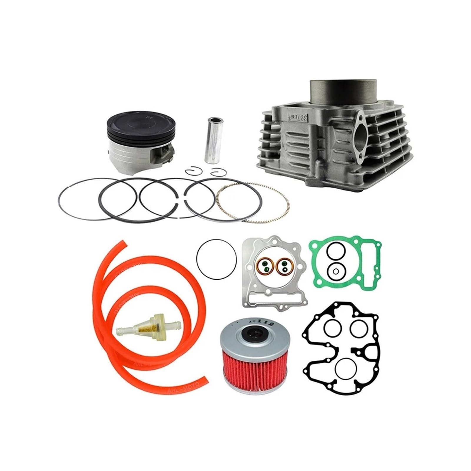 Motorrad-Luftzylinderblock und Kolbenringe, Dichtung, Kraftstoffschlauch und Öl-Benzinfilter-Set for H-OND-A XR400 1996–2004 von ZHUOHANG