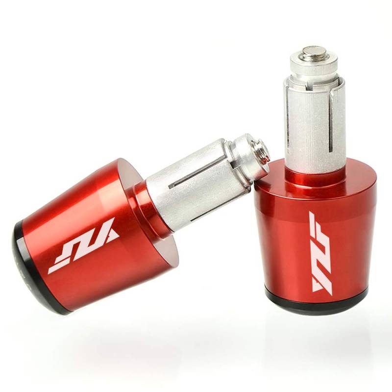 22mm 7/8'' Motorrad Lenkergriffe Endkappen Aluminium für YZF R1 R3 R6 R6S R25 R125 600R Rot von ZHUOWU