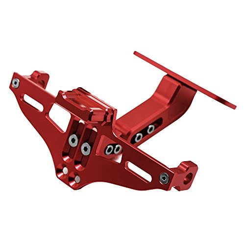 Universal Einstellbar CNC Aluminum Motorrad Kennzeichenhalter Fender Eliminator Halter für MT-01 MT-03 MT-07 MT-09 MT-10 Z650 Z800 Z1000 YBR 125 XJ6 XJR1300 R1 R3 (Rot) von ZHUOWU