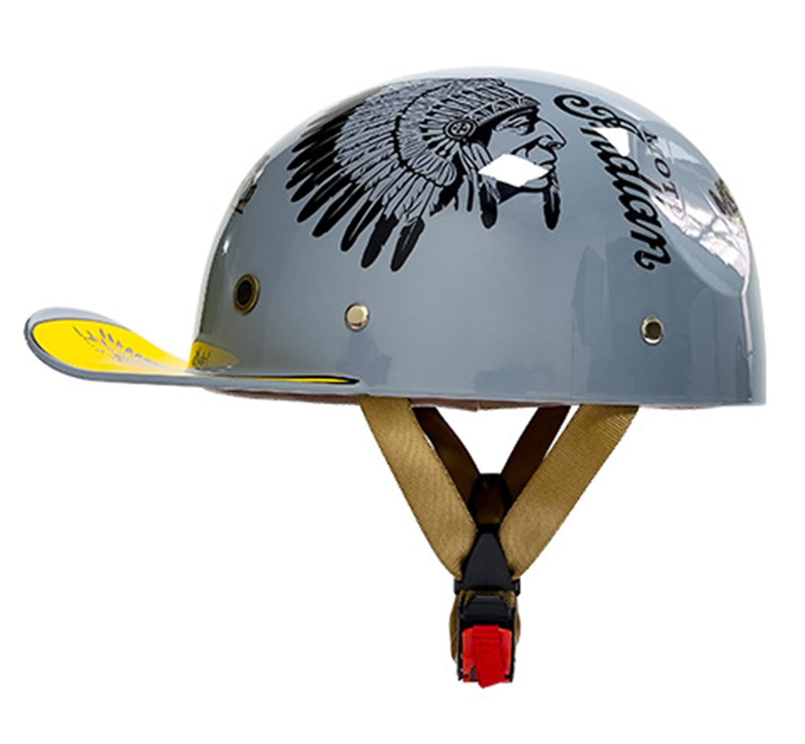 ZHXIANG Motorrad-Jethelm,Baseball-Cap-Helm,DOT/ECE-geprüft,Halbhelm im Deutschen Stil,Cooler Cruiser-Helm,für Männer und Frauen J,L=59-60CM von ZHXIANG