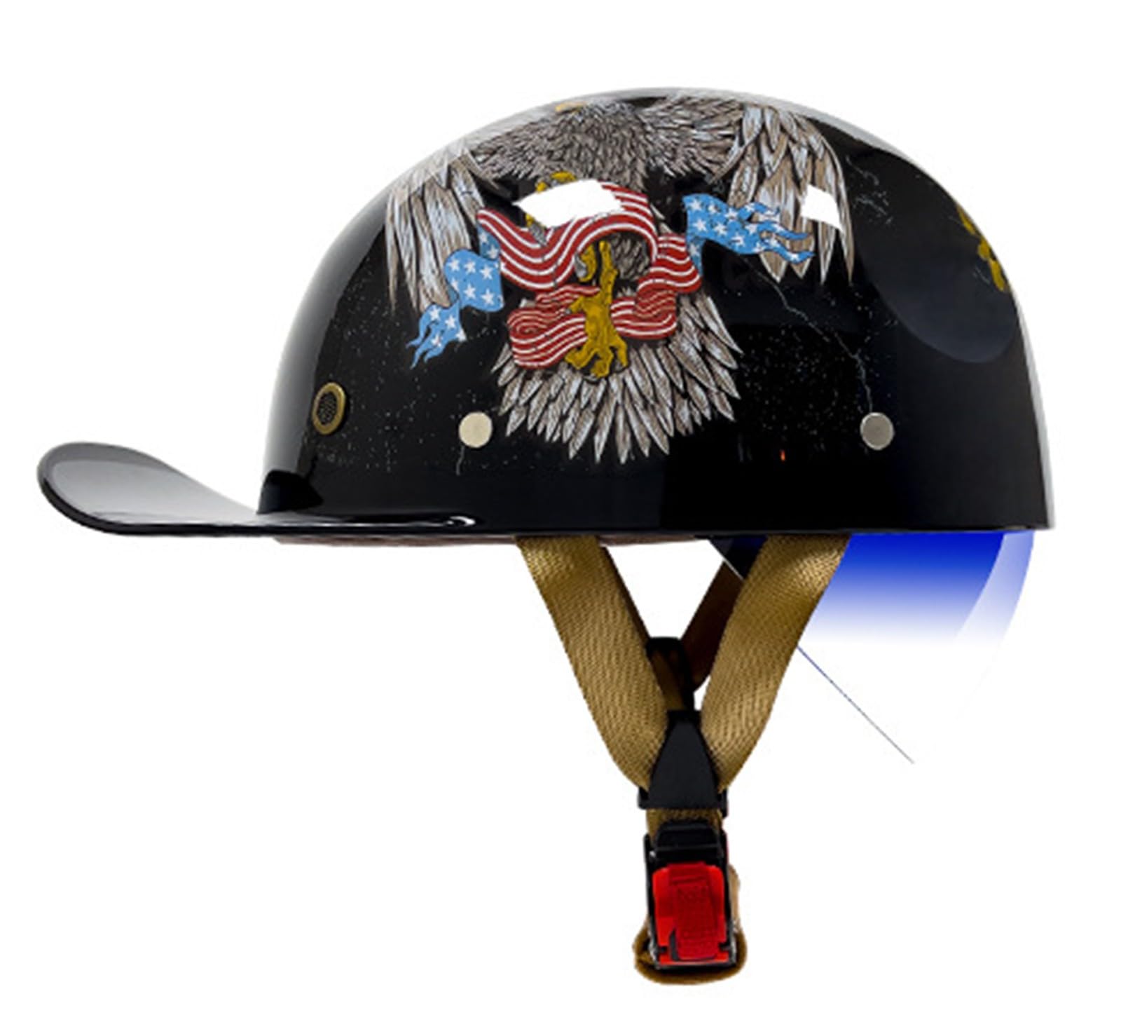 ZHXIANG Motorrad-Jethelm,Baseball-Cap-Helm,DOT/ECE-geprüft,Halbhelm im Deutschen Stil,Cooler Cruiser-Helm,für Männer und Frauen T,M=57-58CM von ZHXIANG