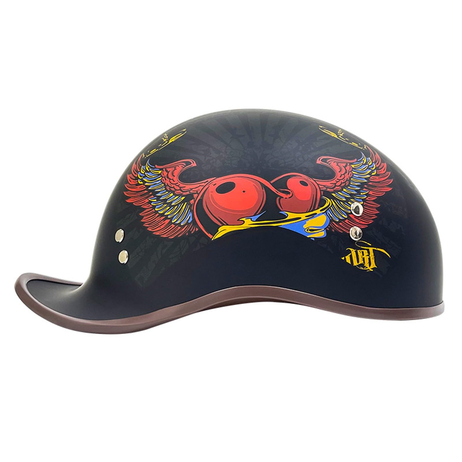 ZHXIANG Offener Vintage-Motorradhelm für Erwachsene, Halbhelm im Deutschen Vintage-Stil, DOT/ECE-geprüft, offener Motorradhelm, Motorrad-Rollerhelm für Erwachsene J,L=59-60CM von ZHXIANG