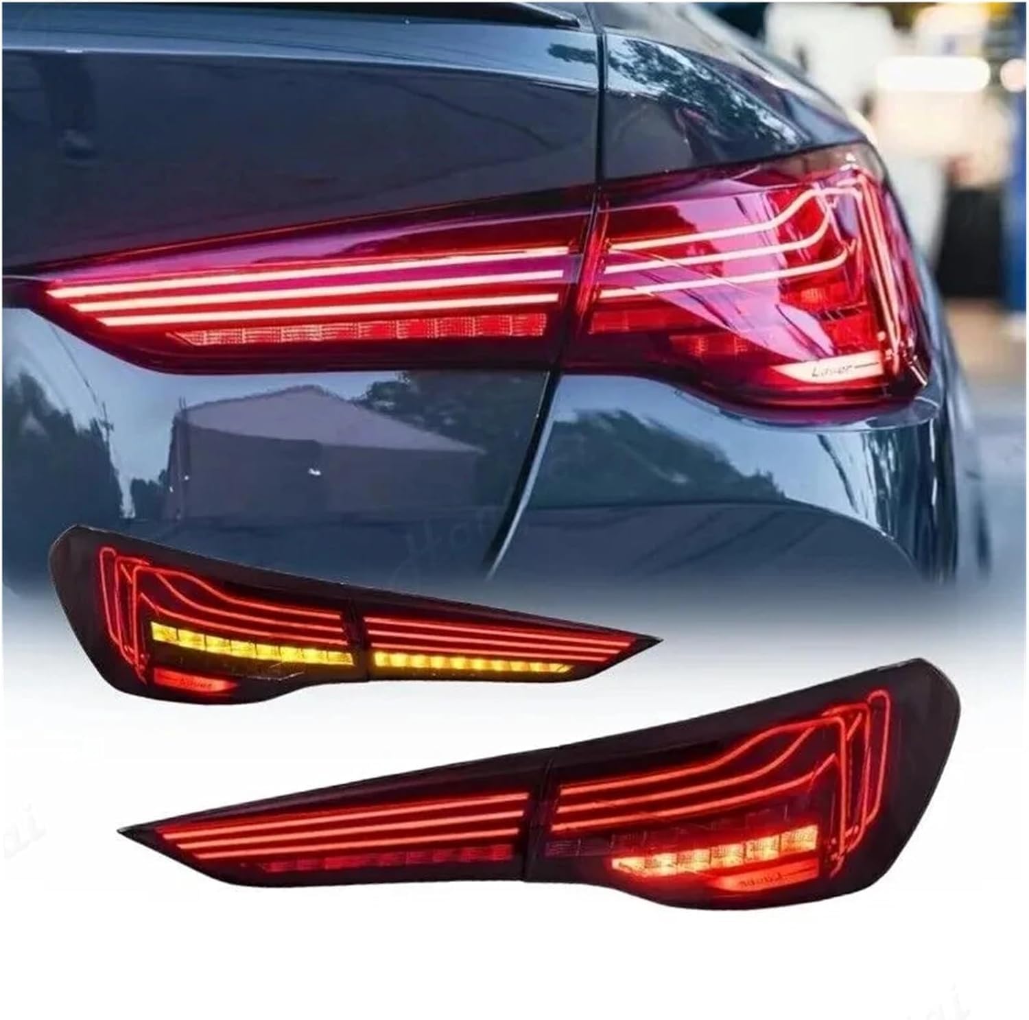 Autorücklichter für BMW 4 Series M4 CSL 2020-2023, sodass der häufige Austausch der Rücklichter entfällt,Red A Pair von ZHXYBF66