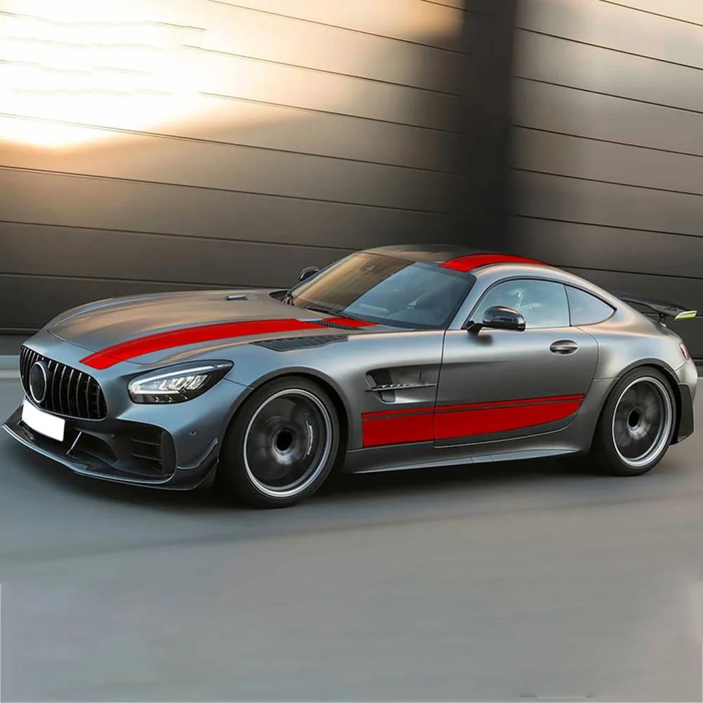 Auto Motorhaube Aufkleber Dach Heck Karosserie Seitenstreifen Rock Aufkleber, für Mercedes Benz AMG GT C190 R190 GTS GTR GTC 2015-On 2021 Zubehör von ZHYIHOUSA