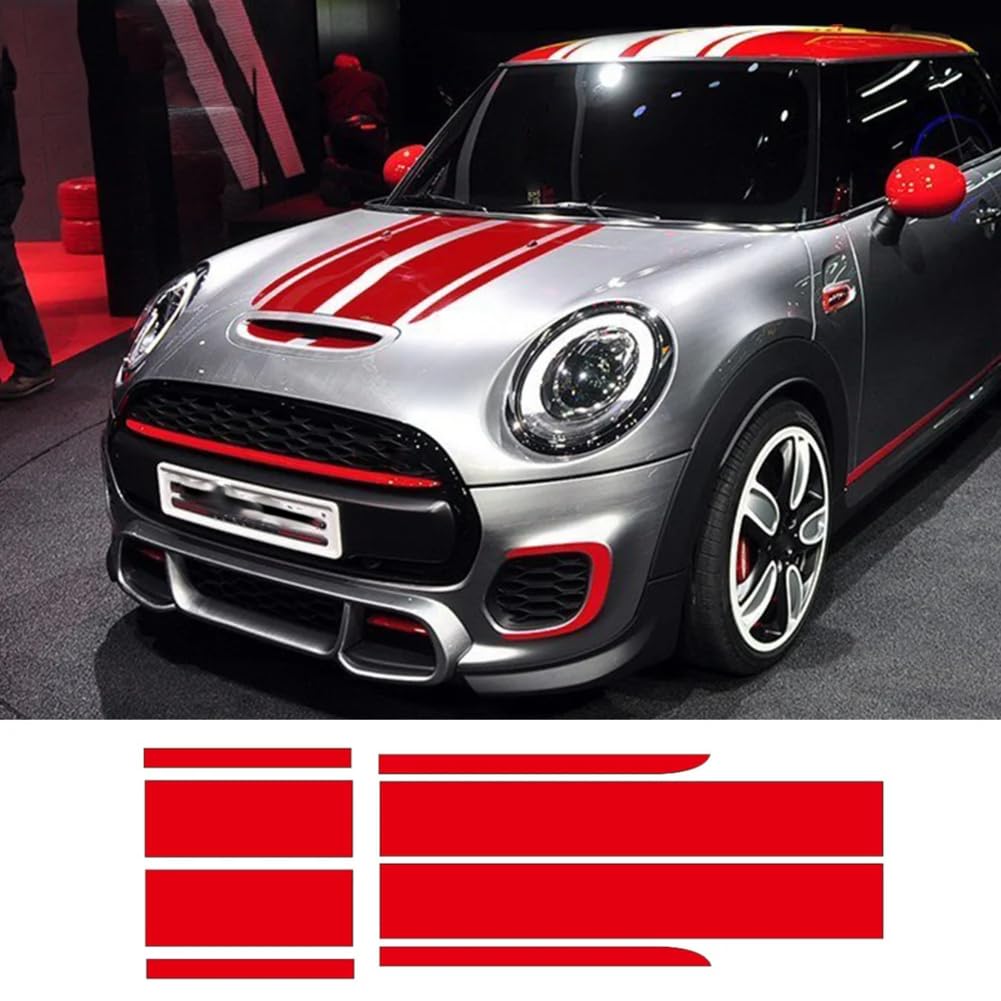 Auto Motorhaube Streifen Motorabdeckung Taligate Kofferraum Aufkleber, für Mini John Cooper Works F56 F55 F57 R56 R57 R58 R59 JCW Zubehör von ZHYIHOUSA