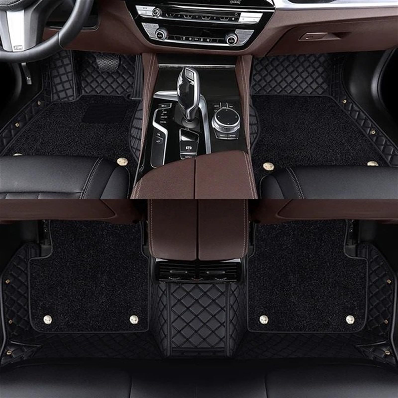 Auto Fußmatten Set Kompatibel mit Peugeot für 408 2014-2023 Benutzerdefinierte zweischichtige Auto-Fußmatten PU-Innenteppiche Autozubehör(All Black) von ZHjLut