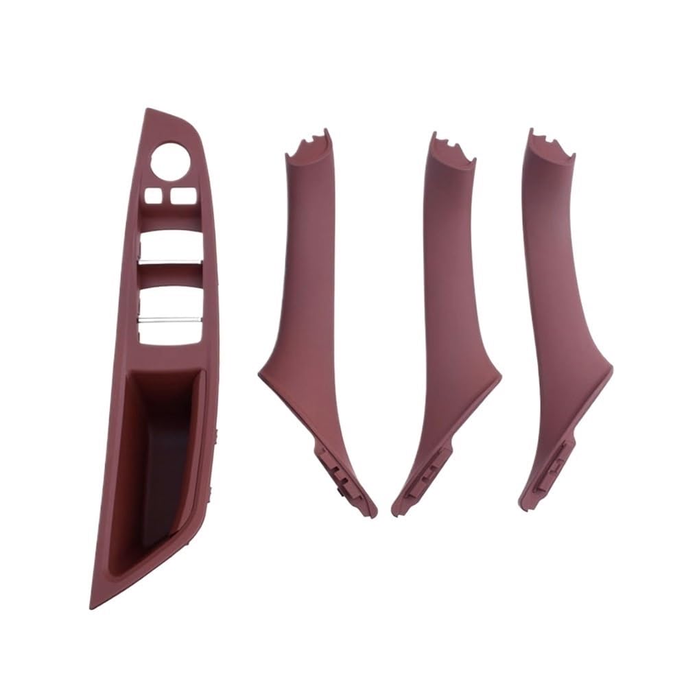 ZHjLut Auto Innentürgriffe Kompatibel mit 5er-Serie für F10 F11 F18 520i 523i 525i 528i 535i Innenverkleidung der vorderen Armlehne Ersatz-Zuggriff-Set(Red Brown-Set) von ZHjLut