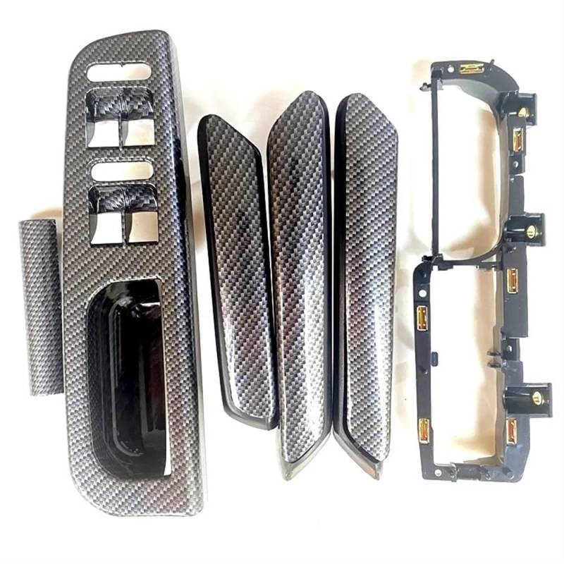 ZHjLut Auto Innentürgriffe Kompatibel mit VW für Passat B5 1998-2005 Carbon Fiber Türgriff Fensterschalterrahmen 3B186717E 3B4867179B 3B0867180A 3B4867180B 3B4867372(4door 6pcs) von ZHjLut