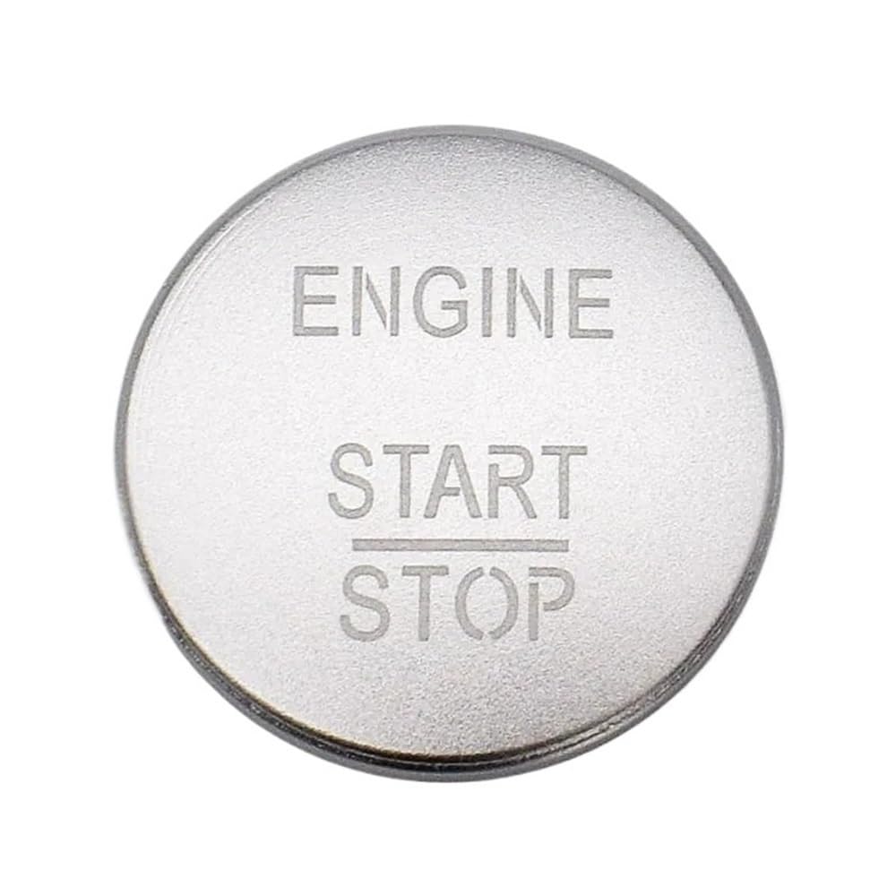 ZHjLut Kompatibel Mit Benz Für Für AMG Für A B C GLC GLA CLA GL Klasse W176 W246 W205 X253 X156 C117 Motor Start Stop Schlüsselanhänger Autoaufkleber(Button Cover Silver) von ZHjLut