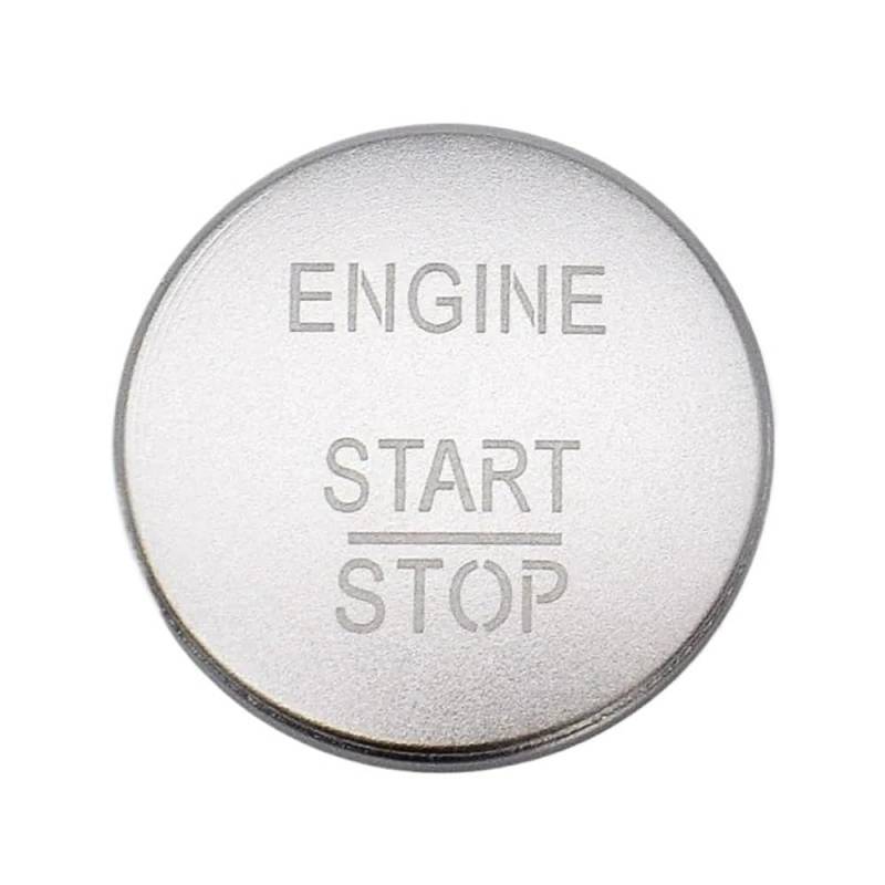 ZHjLut Kompatibel Mit Benz Für Für AMG Für A B C GLC GLA CLA GL Klasse W176 W246 W205 X253 X156 C117 Motor Start Stop Schlüsselanhänger Autoaufkleber(Button Cover Silver) von ZHjLut