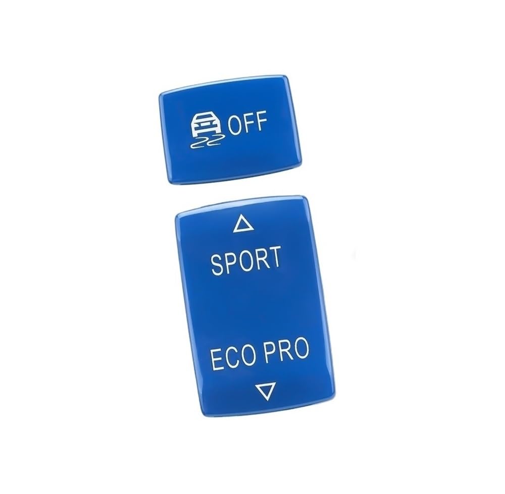 ZHjLut Kompatibel mit 1 2 3 4 Serie für F20 F21 F22 F23 F30 F31 F34 F32 F33 F36 Auto Sport Eco Pro ESP Anti-Rutsch-Radar-Sensor-Schalter-Tastenabdeckung(2 Buttons Blue) von ZHjLut