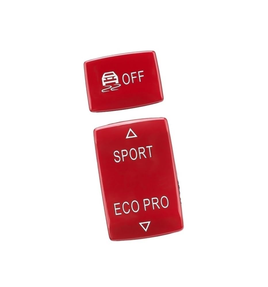 ZHjLut Kompatibel mit 1 2 3 4 Serie für F20 F21 F22 F23 F30 F31 F34 F32 F33 F36 Auto Sport Eco Pro ESP Anti-Rutsch-Radar-Sensor-Schalter-Tastenabdeckung(2 Buttons Red) von ZHjLut