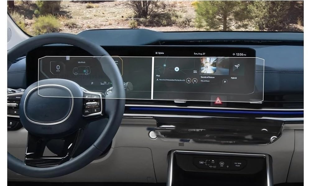 ZHjLut Kompatibel mit Kia für Carnival 2025 12,3-Zoll-LCD-Displayschutzfolie für GPS-Navigation und Armaturenbrett aus gehärtetem Glas Auto Navigation Schutzfolie von ZHjLut