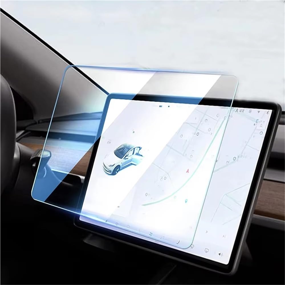 ZHjLut Kompatibel mit Tesla für Model 3 für Y 15 Zoll Protector Center Control Screen Glasfolie Gehärtetes Glas Definition Anti Fingerabdruck Auto Navigation Schutzfolie von ZHjLut