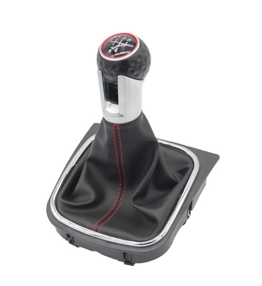 ZHjLut Kompatibel mit VW für Golf für J&etta MK6 2010-2014 5/6-Gang-Schaltknauf Schalthebel Griff mit Gamaschen-Boot-Abdeckung(5 Speed-Type C) von ZHjLut