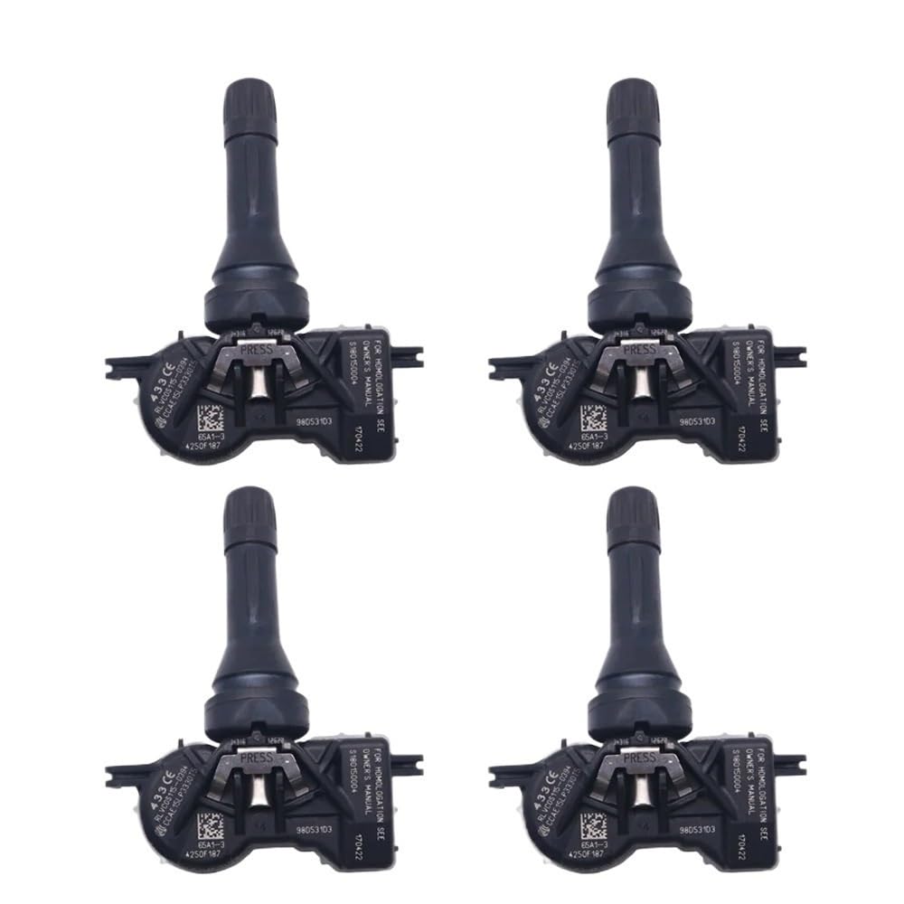 ZHjLut TPMS-Sensor Kompatibel Mit FIAT Für Fullback 2016 2017 2018 2019 2020 2021 2022 Reifendrucksensor TPMS 1612477020 4250F187(4PCS) von ZHjLut