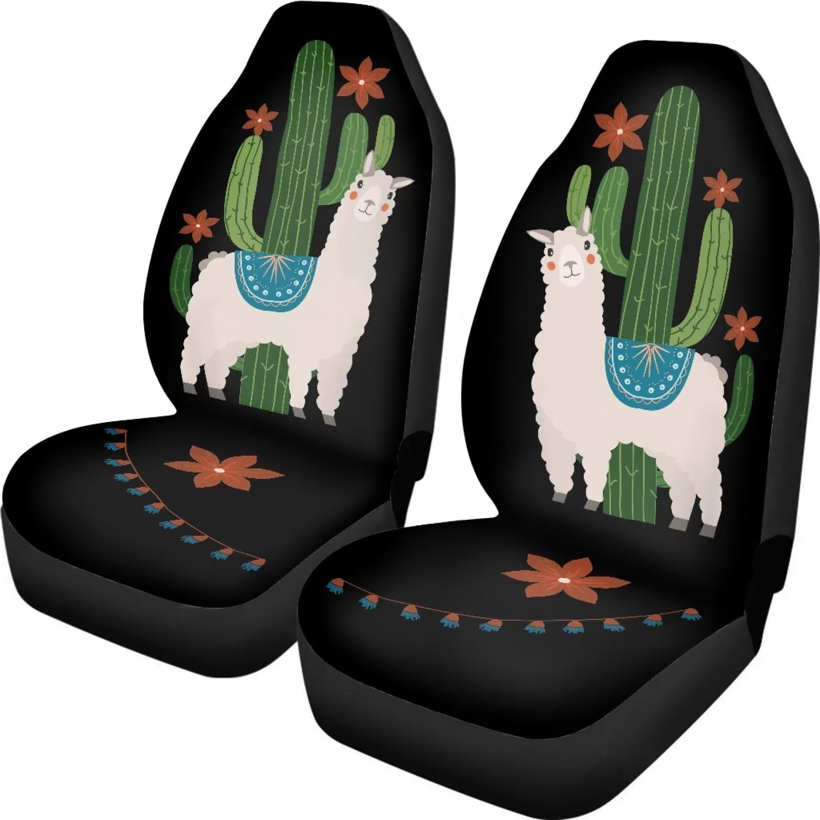 ZIATUBLES Aplaca Autositzbezüge mit grünem Kaktus-Druck, Auto-Sitzschutz, Vordersitzbezug für Komfort, Auto-Innenzubehör, einfach zu bedienen von ZIATUBLES