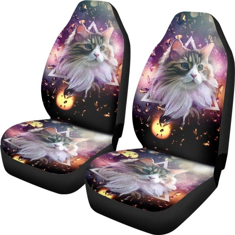 ZIATUBLES Katzen Katze Frosted Wassertropfen Druck Auto Sitzbezug Set Auto Zubehör Innen Sitzkissen Satteldecke Hohe Rückenlehne Sitzbezug für Frauen von ZIATUBLES