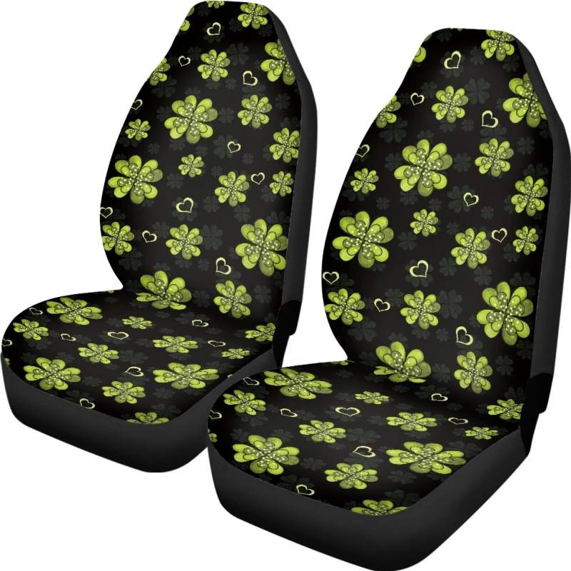 ZIATUBLES St. Patrick's Day Fahrzeugsitzbezüge, atmungsaktiv, für Vordersitze, universelle Passform, Limousine, SUV, 2 Stück von ZIATUBLES