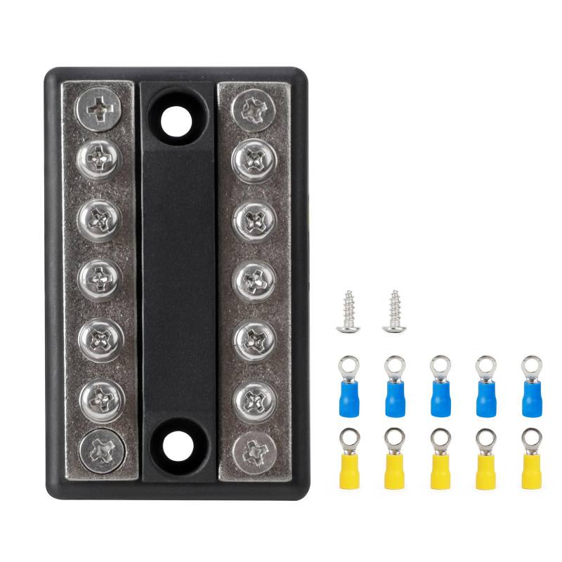 ZICHENXR 100 A 48 V Sammelschienen Stromverteilungsblock 10 Bolzen Anschlussblock Automobil Marinebatterie Sammelschienenklemmenblock von ZICHENXR