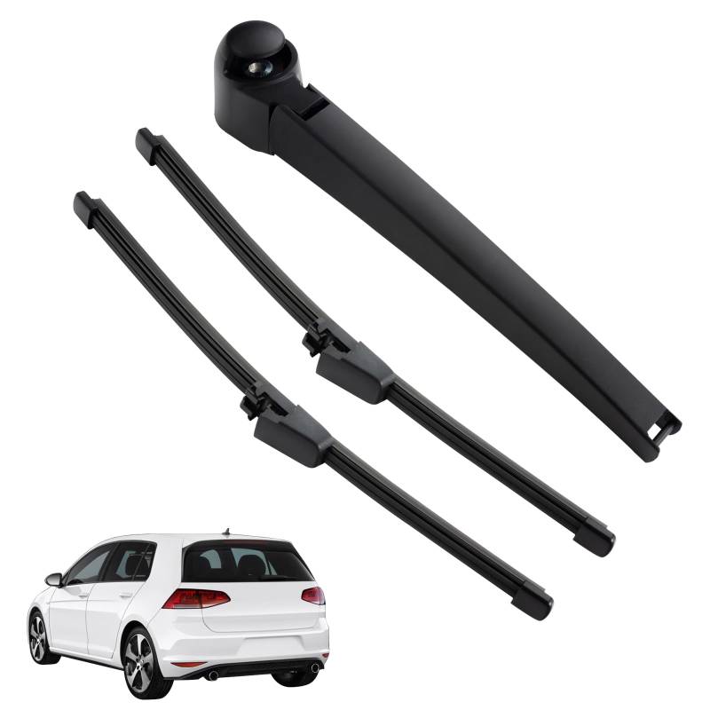 ZIGefofo Scheibenwischer Set für Vw Golf 5 | 2 Stück Auto Heckscheibenwischer und 1 Stück Heckscheibenwischerarm Ersatz Schwarz Kompatibel für 2002-2009 VW Polo MK4, 2003-2009 VW Golf MK5 von ZIGefofo