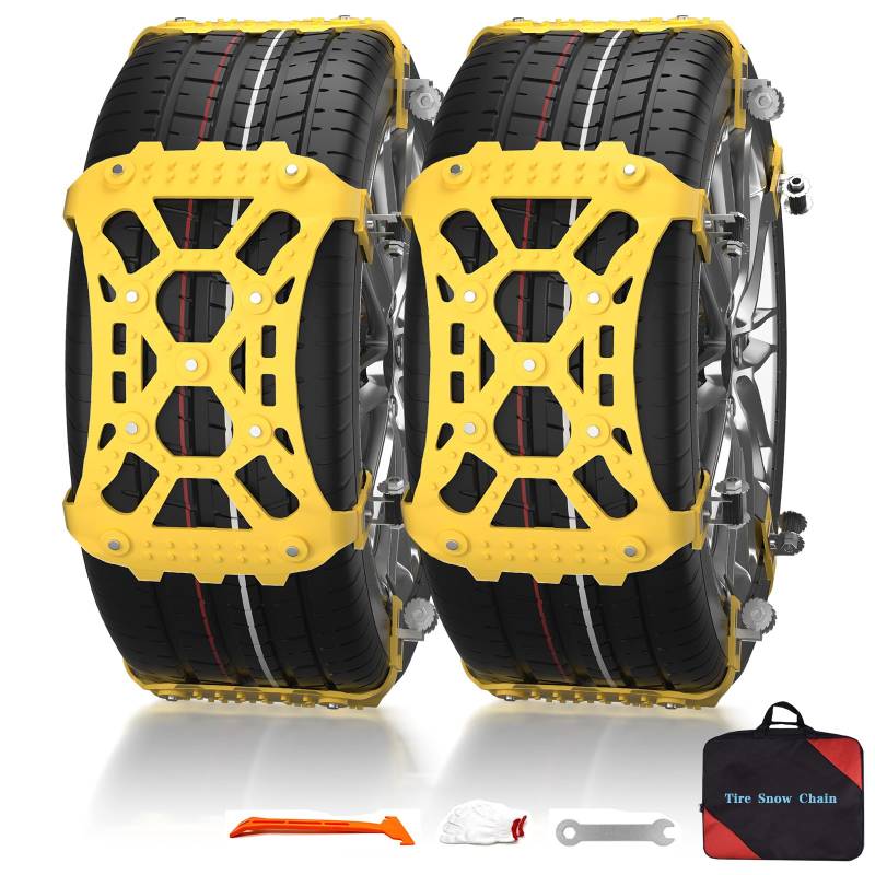 Schneeketten Auto: Universal Schneeketten Winter Ketten für Reifengrößen 165-265 mm(6 Stück) von ZILXIAO