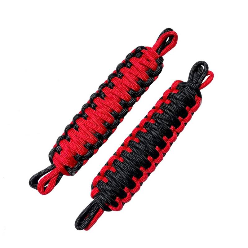 Paracord-Türgurt für Jeep, Türgurte für Jeep Wrangler CJ YJ TJ JK JKU JL, Türbegrenzungsgurt, handgewebt, strapazierfähiger Türfanggurt, Schwarz und Rot von ZIMER