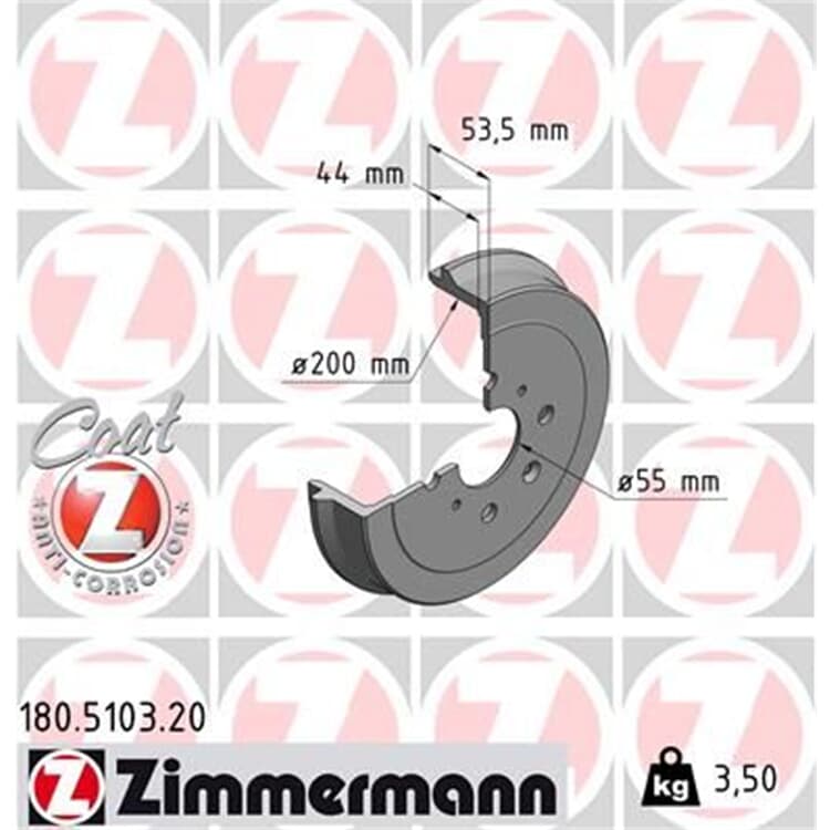 1 Zimmermann Bremstrommel Citroen C1 Peugeot 107 108 Toyota Aygo von ZIMMERMANN