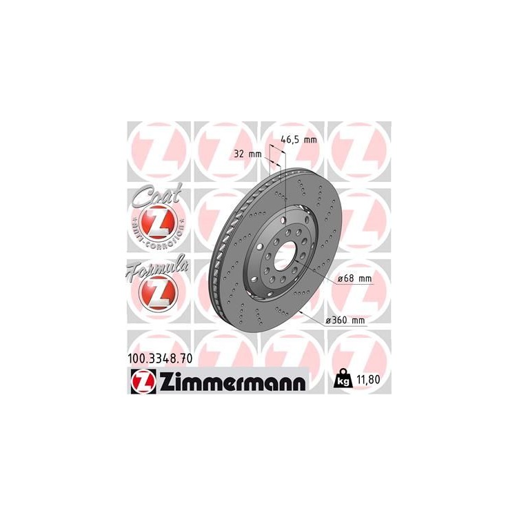 1 Zimmermann Sportbremsscheibe Formula Z rechts Audi A4 von ZIMMERMANN