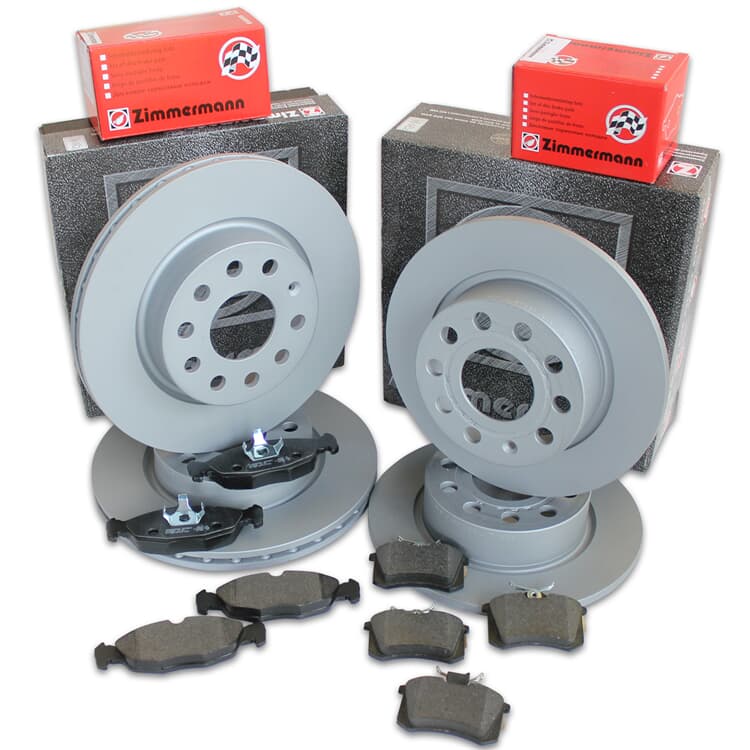 Bremsscheiben + Bremsbel?ge vorne+hinten Mitsubishi Carisma Volvo S40 V40 von ZIMMERMANN