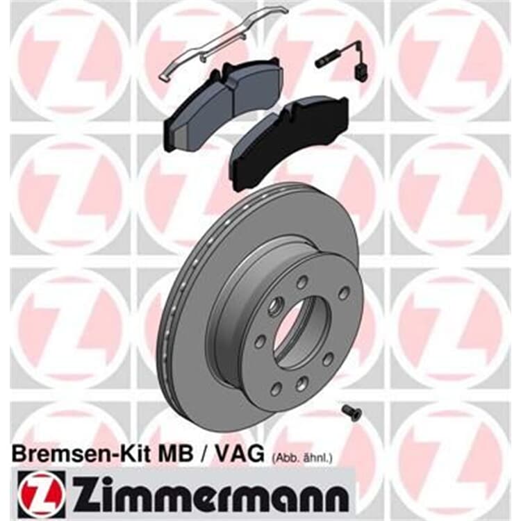 Zimmermann Bremsscheiben+ Bel?ge vorne Mercedes Sprinter VW Crafter von ZIMMERMANN