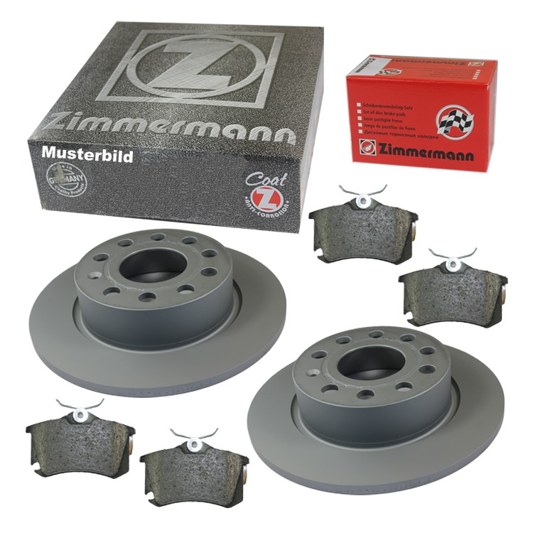 Zimmermann Bremsscheiben + Bremsbel?ge hinten Audi A4 + Avant B6 245 mm f?r PR-Nummer 1KD von ZIMMERMANN