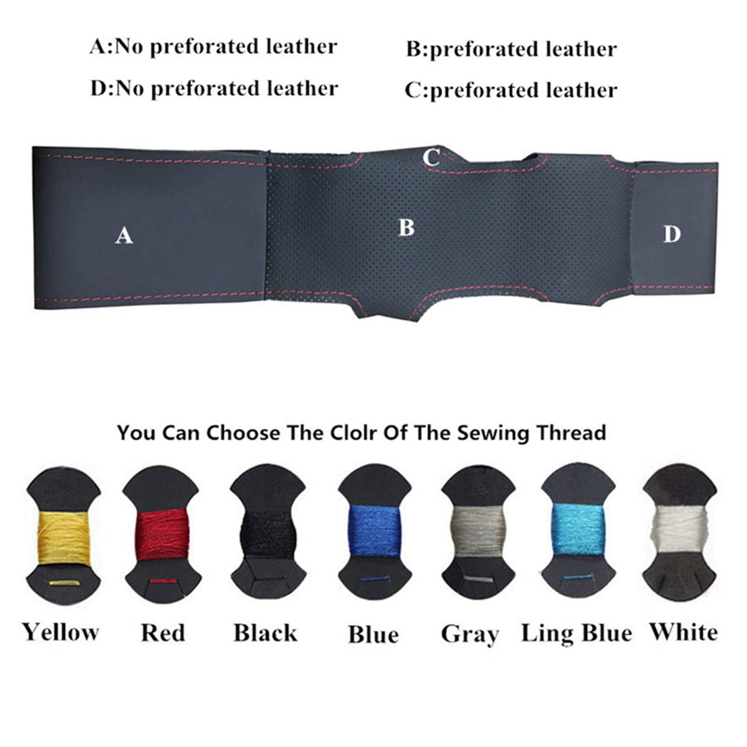 Handgenähter Auto-Lenkradbezug aus schwarzem Wildleder, für Audi TT RS 2016–2019, R8 (4S), TT (8S), 2014–2019, TTS 2014–2019 von ZIRIA