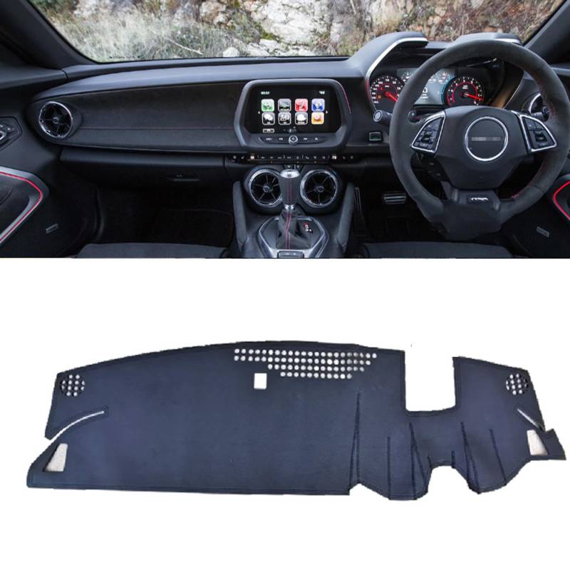 ZIRIA Leder Dashmat Dashboard Cover Pad Dash Mat Teppich, für Chevrolet Camaro Rs G6 2016 2017-2022 2020 2021 Zubehör von ZIRIA