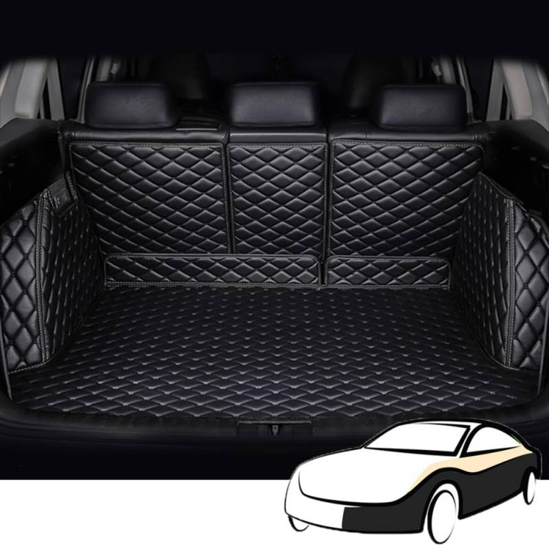 Auto Leder Kofferraumwanne Kofferraummatte für Audi SQ8 2019 2020 Trunk Mat Boot Mats VollstäNdige Einkreisung Schutzmatten ZubehöR,Blackstyle von ZIROXI
