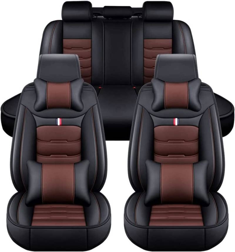 ZIROXI Auto Sitzbezüge für Mercedes-Benz R-Class W251 2005-2017 5-Sitze PU Leder Vorne und Hinten Autositzbezüge Zubehör,Black-Brown-Luxurious_Set von ZIROXI