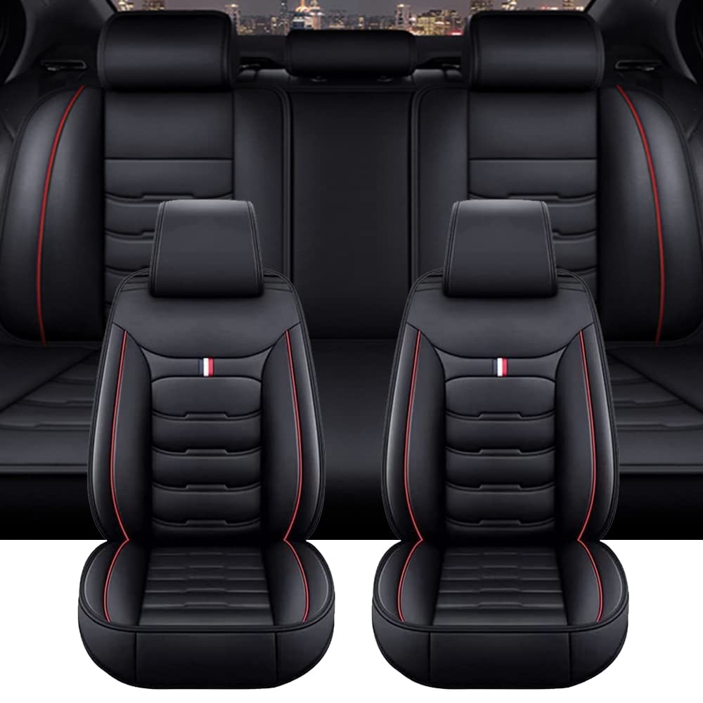 ZIROXI Auto Sitzbezügesets für MG ZS MG4 MG5 ZS EV 2022 2023 Car Custom Seat Cover Sets Sitzkissen Auflagen Zubehör Innenraum,BlackRed von ZIROXI