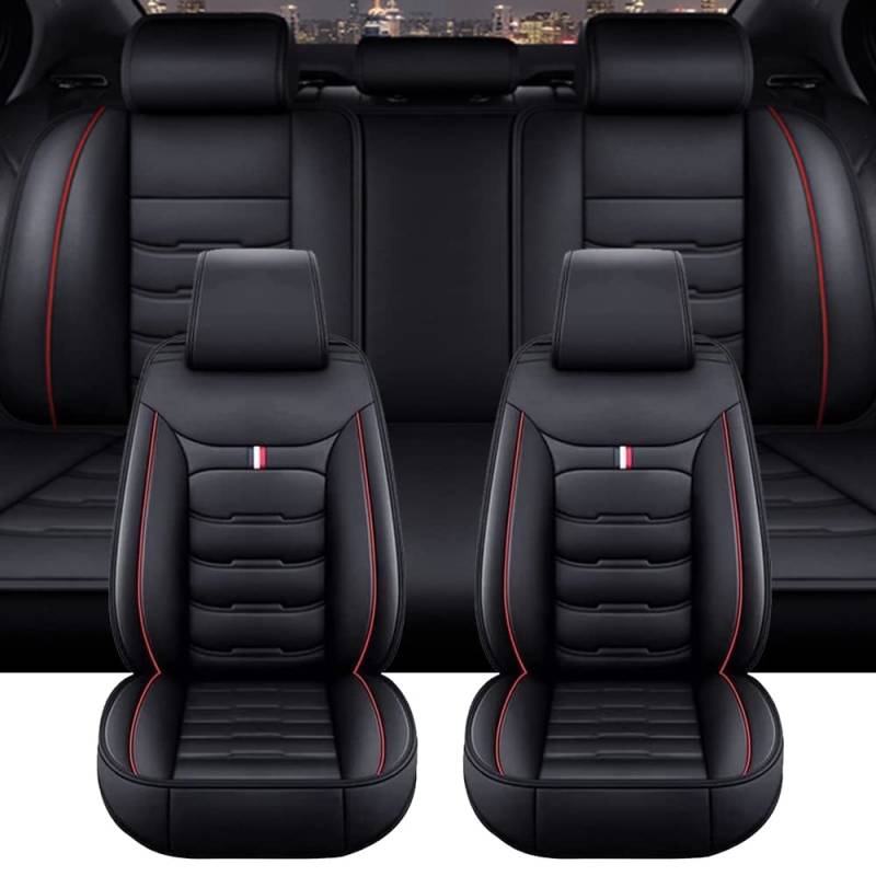 ZIROXI Auto Sitzbezügesets für MG ZS MG4 MG5 ZS EV 2022 2023 Car Custom Seat Cover Sets Sitzkissen Auflagen Zubehör Innenraum,BlackRed von ZIROXI