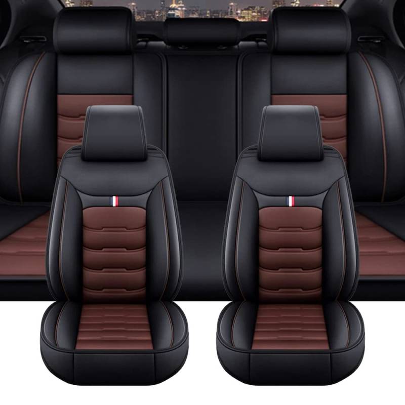 ZIROXI Auto Sitzbezügesets für Toyota Hilux 2009-2018 2019 2020 2021 2022 2023 Car Custom Seat Cover Sets Sitzkissen Auflagen Zubehör Innenraum,BlackCoffee von ZIROXI