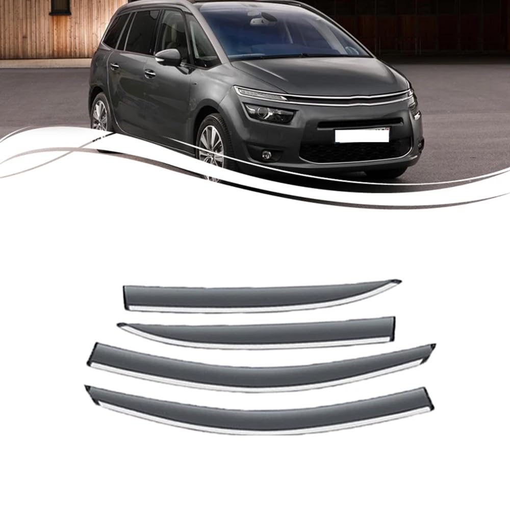 ZIROXI Autofenster Windabweiser für Citroën Grand C4 Picasso SpaceTourer 2014~2022 7seat Vorne Hinten Regenabweiser Car Wind Visier Deflectors Abdeckung Zubehör von ZIROXI