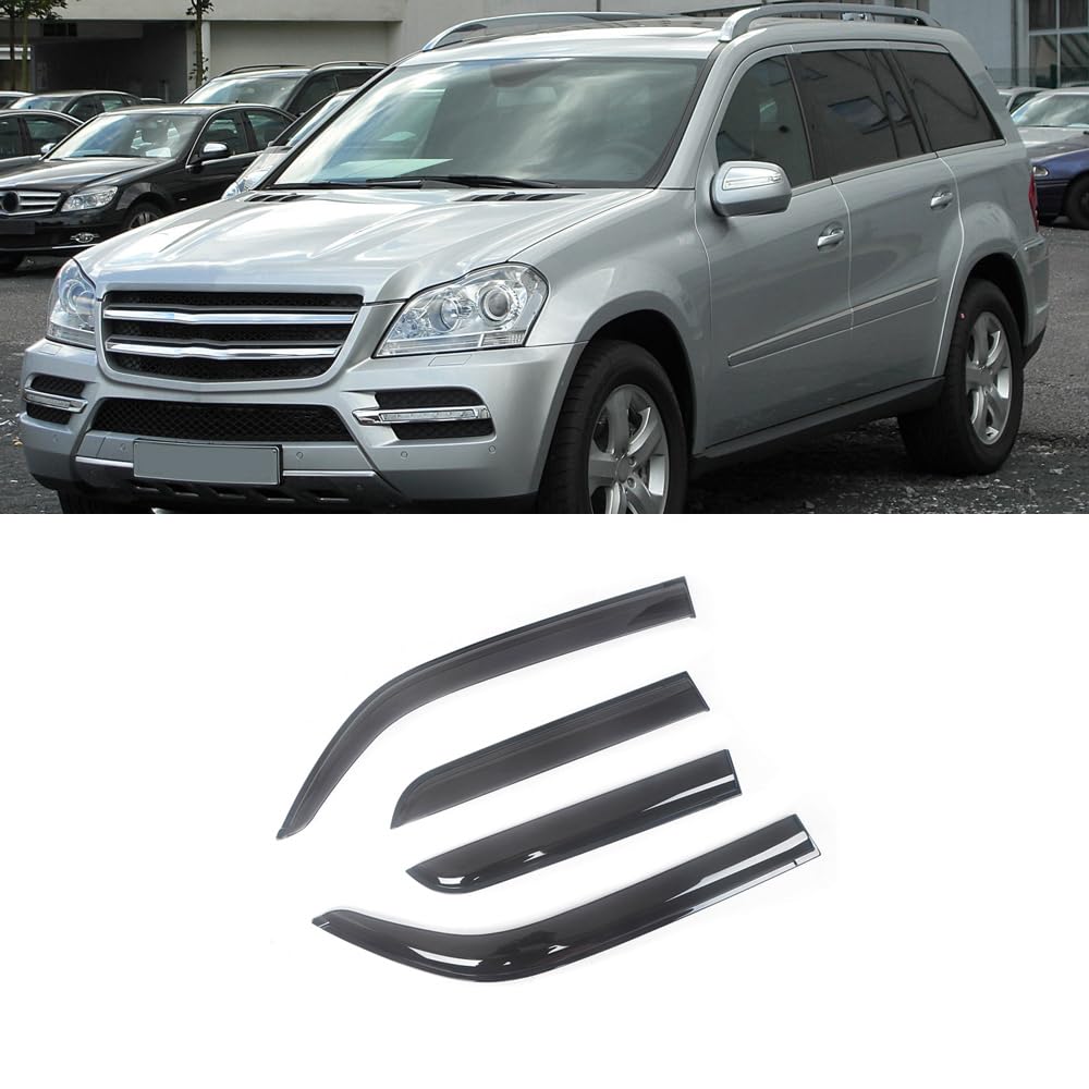 ZIROXI Autofenster Windabweiser für Mercedes-Benz GL-Class X164 X166 2007-2015 Vorne Hinten Regenabweiser Car Wind Visier Deflectors Abdeckung Zubehör,For/X164/07-12 von ZIROXI