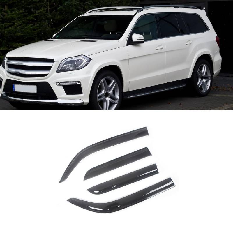 ZIROXI Autofenster Windabweiser für Mercedes-Benz GL-Class X164 X166 2007-2015 Vorne Hinten Regenabweiser Car Wind Visier Deflectors Abdeckung Zubehör,For/X166/13-15 von ZIROXI