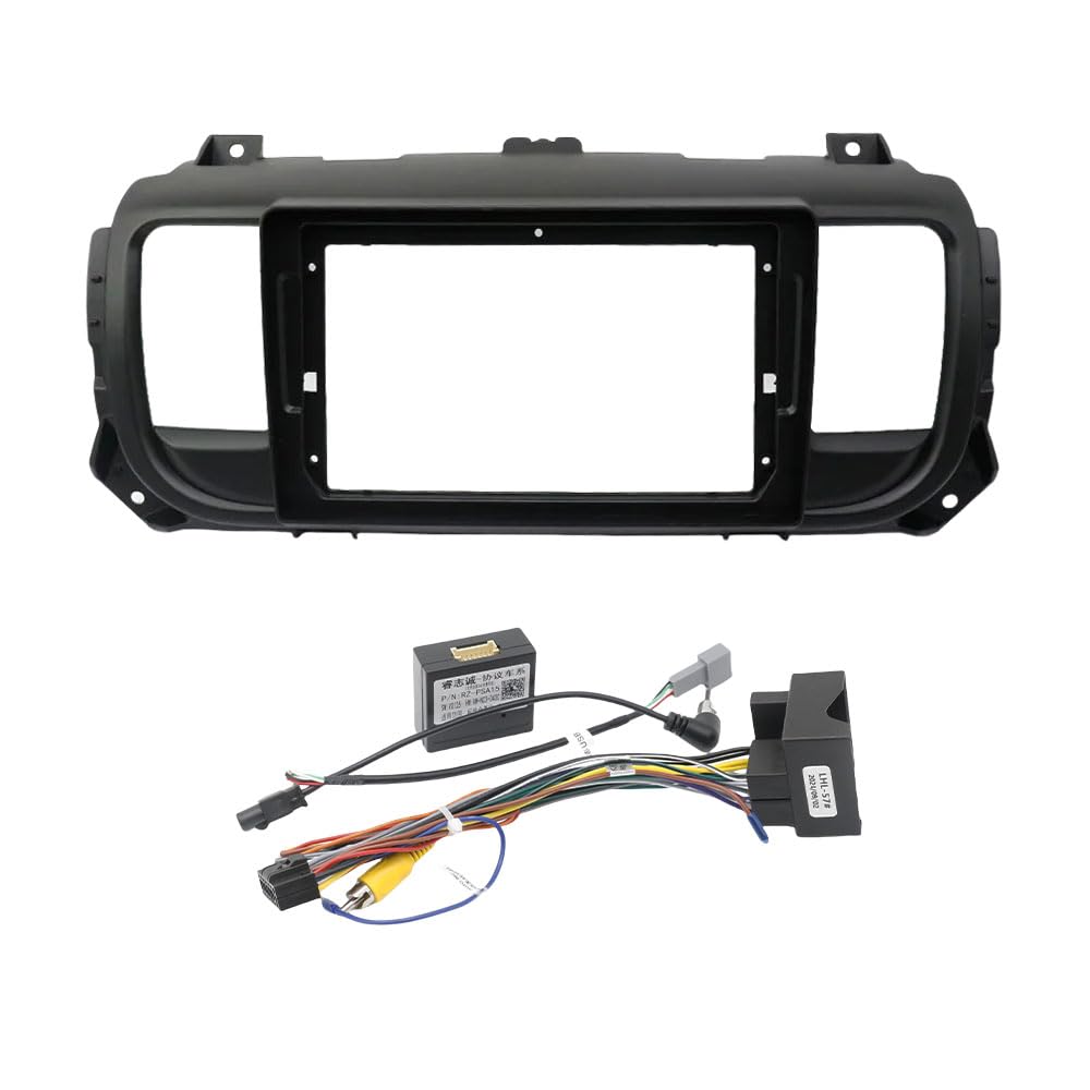 9 Zoll Auto-DVD-Rahmen Audio-Armaturenbrett-Trim-Kit Panel Radio Großer Bildschirm/Passend for CITROEN Toyota Proace PEUGEOT Expert Traveler 2016+ Autoradio Radioblende Doppel,Autoradio-Rahmen(Frame von ZIxmix