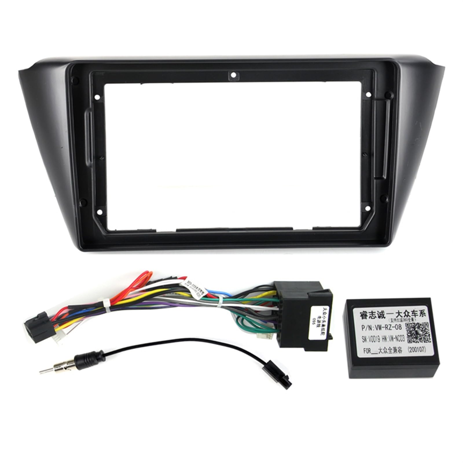 9-Zoll-Autoradio-Blendenrahmen/Passend for Skoda Fabia MK3 2015+ Audio-Installation Dash Frame Mount Kit Panel Frame Kabel und Canbus MP5 Autoradio Radioblende Doppel,Autoradio-Rahmen von ZIxmix