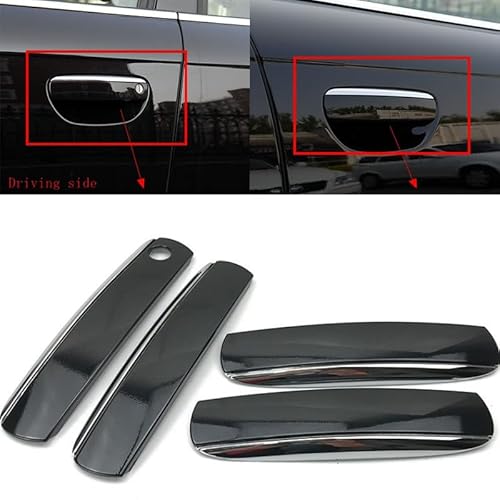 Auto Außentürgriff Fahrertür 4 stücke Ein Satz Glänzend Schwarz Auto Außen Außen Türgriff Abdeckung/Fit for Audi A6 C6 2005-2011 Auto-Außentürgriff von ZIxmix