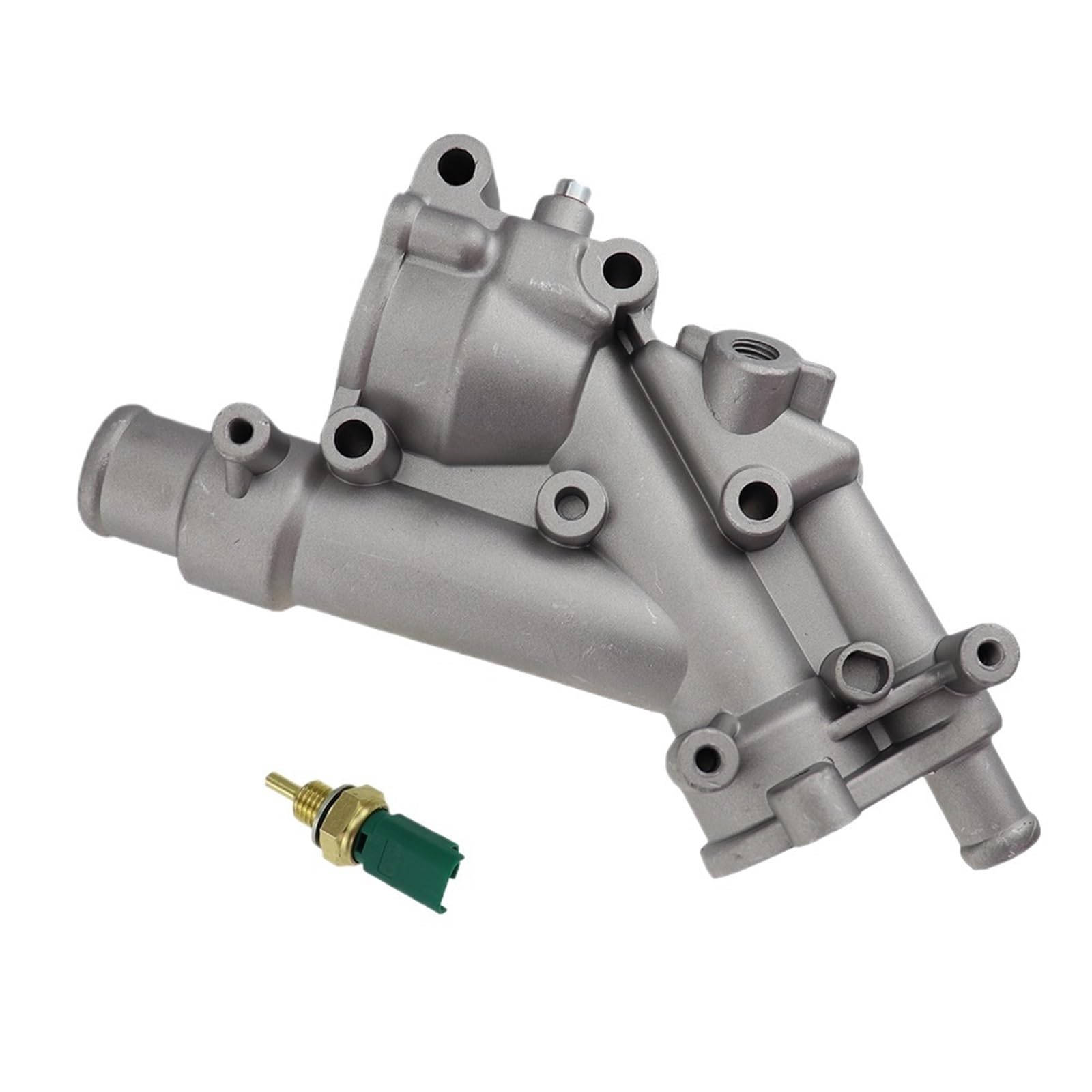 Auto-Thermostat Aluminium Auto Motor Kühlsystem Thermostat Gehäuse Flansch/Fit for Peugeot 307 407 Citroen C4 C5 9687927980 1338.AV 1338AV 1336.X9 Thermostat mit Gehäuse und Dichtung(With 1 sensor) von ZIxmix