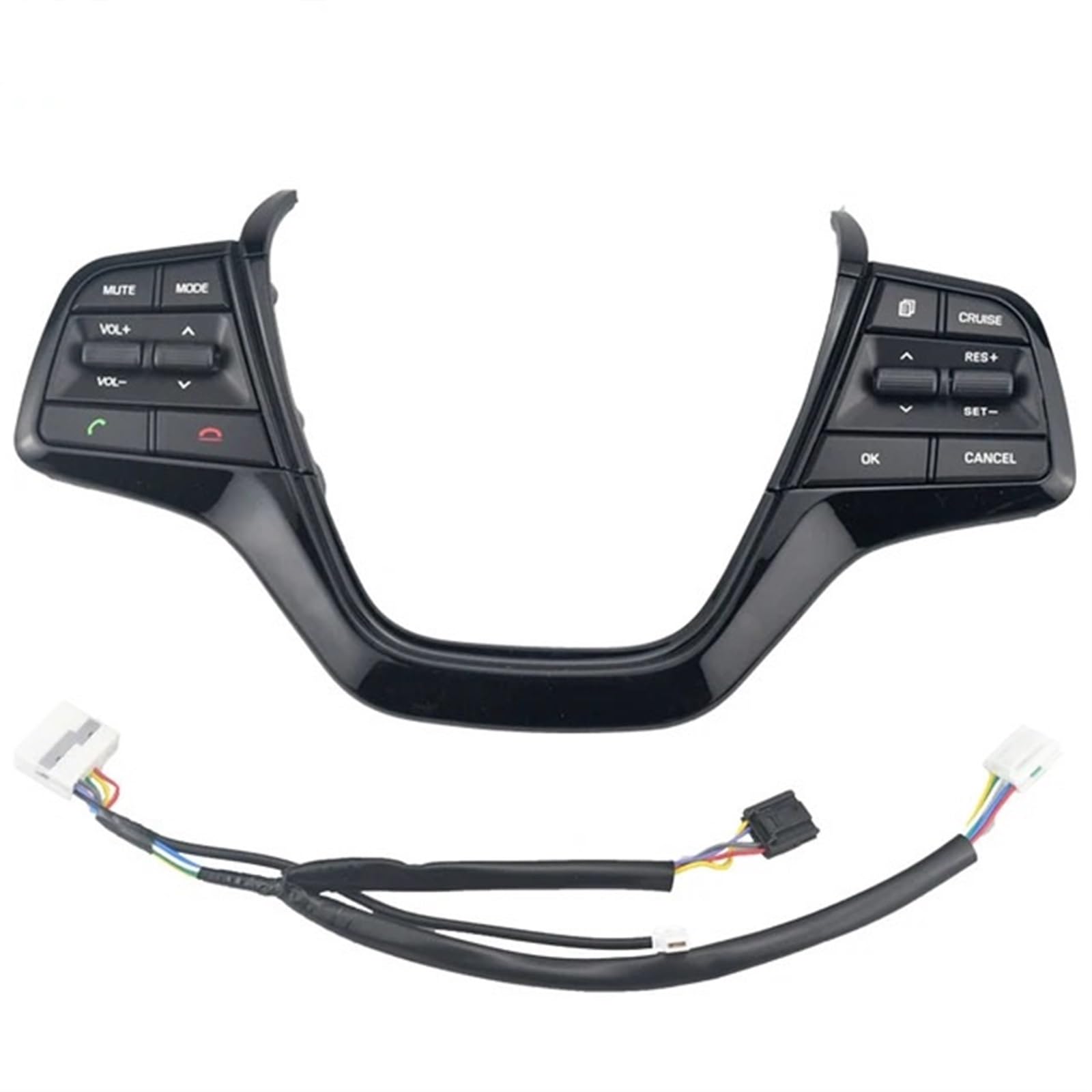 Lenkrad Schalter Kompatibel Auto-Bluetooth-Knopfsteuerung, Lautstärkekanal, Telefon, Tempomat, Lenkradtasten, Schalter, passend for Hyu.ndai Elantra 1.6L(Piano Black) von ZIxmix