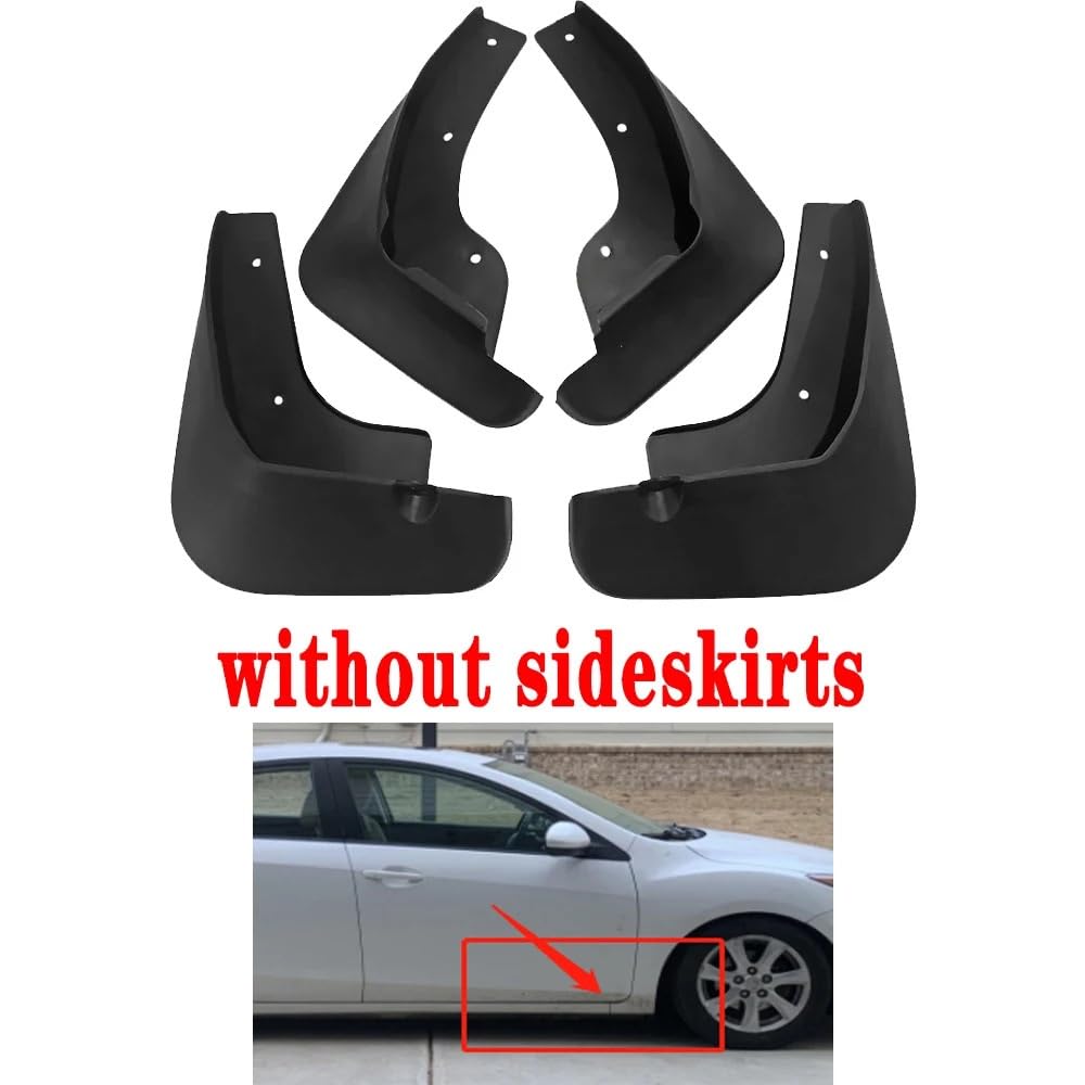 /Passend for Mazda 3 Axela Mazda3 BL Fließheck 2010~2013 Auto-Schmutzfänger Frostschutzklappe Spritzschutz Vordertürschutz Autozubehör Car fender edge repair tools(Without Side Skirt) von ZIxmix