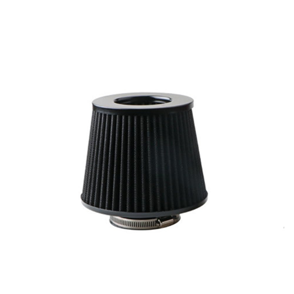 nnenraumfilter mit Aktivkohle 76MM Universal 3 Zoll High Flow Kaltlufteinlassfilter Induktionskit Autozubehör Fahrzeuge Luftfilter Sport Power Mesh Cone(BLACK) von ZIxmix